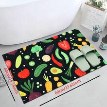 1pc, Home Decor, Cartoon Vegetable Pattern Printed Floor Mat, Diatom Mud Kitchen Rug, Kitchen Mat, Floor Mat, Easy To Clean, Printed Rectangular, Suitable For Living Room, Bedroom, Hallway, Bathroom, Laundry Room - Polyester Rug, Suitable For Indoor And Outdoor Home Decor - Multicolor - View 16