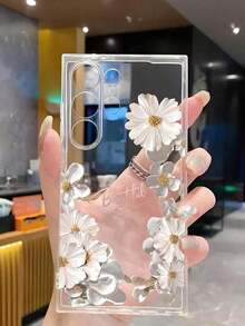 1 Piece Soft Romantic Fashion Floral Print Phone Case Compatible With Huawei Honor, Galaxy A04e/12/A13/A14/A34/A50/A52/A53/A54/S21/S22/S23/S24/S25/S25Ultra/S25FE/S26/S26 PLUS/S26 ULTRA/S26 EDGE, 6A/7A/8A, 12T/13T/15T/15T Pro - 透明 3 - 查看 5