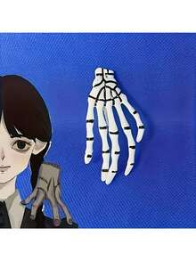 白色骷髏髮夾 骨骸手髮簪裝飾 殭屍骨爪髮夾 女款恐怖派對裝飾 Cosplay 套裝頭飾髮夾 可愛手工髮飾 - 多色 - 查看 11