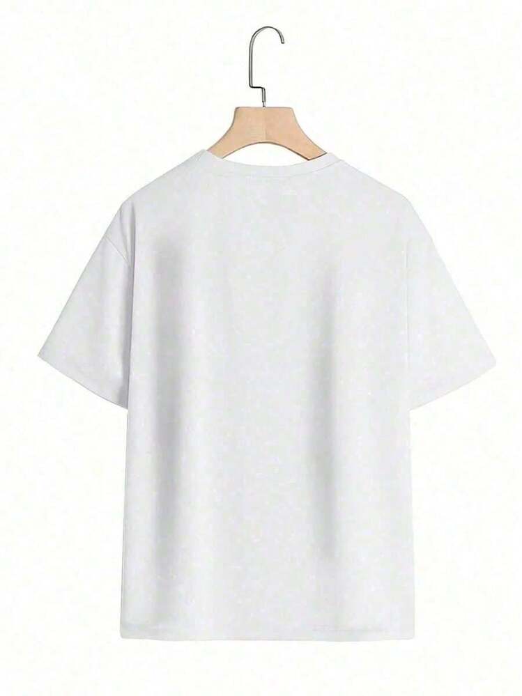 2026 New Products: Women's Cotton Crew Neck T-Shirt, Albert And The Cosby Cartoon Anime T-Shirt For Valentine's Day, Women's Pure Cotton Crew Neck Casual T-Shirt (1 Piece). It's Versatile And Practical, Exudes A Natural And Elegant Style, And Is A Must-Have Item For Summer Parties. - White - View 2