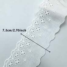 7.5cm 16碼白色刺繡鏤空蕾絲飾邊裙裝飾 - HB1120 - 查看 3