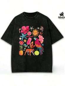Camiseta Gráfica Vintage "PARADISE" de Algodón Lavado_100% Algodón Camiseta Vintage Camiseta Gráfica Camiseta de Anime - Perfecta para el Día del Trabajo y el Día del Padre Regalos de Camisetas para Hombre Camisetas Gráficas y Camisetas de Anime Camisetas Gráficas Camiseta de Anime Ropa de Verano Camisetas Gráficas de Algodón Ropa de Verano para Hombre Ropa de Hombre Conjuntos para Hombre Regalos para Hombres Camisetas para el Día de los Patriotas Camisetas Gráficas Ropa de Verano para Hombre Camisetas Romwe para Hombre Camisetas Gráficas Camisa Gráfica para Hombre Ropa Urbana Camisetas de Anime Camisetas para Hombre, Ropa Mis Pedidos Ropa Unisex para Salir Conjuntos para Hombre Ropa de Verano para Hombre - Negro - Ver 1