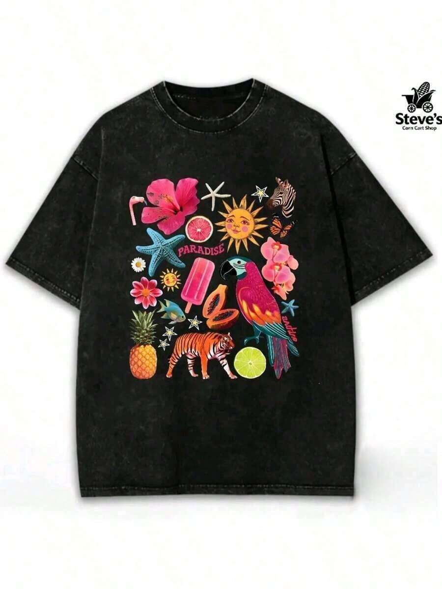 Camiseta Gráfica Vintage "PARADISE" de Algodón Lavado_100% Algodón Camiseta Vintage Camiseta Gráfica Camiseta de Anime - Perfecta para el Día del Trabajo y el Día del Padre Regalos de Camisetas para Hombre Camisetas Gráficas y Camisetas de Anime Camisetas Gráficas Camiseta de Anime Ropa de Verano Camisetas Gráficas de Algodón Ropa de Verano para Hombre Ropa de Hombre Conjuntos para Hombre Regalos para Hombres Camisetas para el Día de los Patriotas Camisetas Gráficas Ropa de Verano para Hombre Camisetas Romwe para Hombre Camisetas Gráficas Camisa Gráfica para Hombre Ropa Urbana Camisetas de Anime Camisetas para Hombre, Ropa Mis Pedidos Ropa Unisex para Salir Conjuntos para Hombre Ropa de Verano para Hombre - Negro - Ver 1