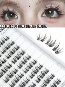 OBOVAY 90/180 Clusters C-Shaped False Eyelashes, Glue & Remover Free, Single Cluster Style, Korean Girl Group Look, Mixed Length 9/10/11/12mm, 0.07mm Natural Effect, DIY Grafting Lashes, 10 Rows Ultra Light Fan-Shaped Self-Adhesive Eyelashes, Cat Eye Design, Suitable For Daily, Cosplay, Party & Nightclub Makeup, Beginner Makeup Tool, Ideal Gift For Women, Mother's Day & Graduation Season, Must-Have Makeup Essentials - 黑色 - 查看 5