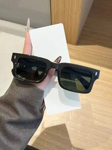 1pc Men's Retro Casual Square Black Fashion Glasses, Suitable For Daily Wear And Street Photography - Multicolor - View 5