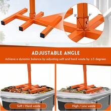 100kg Force Wheelie Bin Compactor Steel Alloy Manual Waste Press Tool Fit 120L-240L Outdoor Rubbish Bin Household Garden Waste Compressing Equipment - Orange - View 5