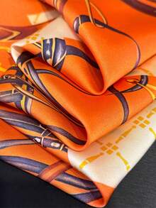1 chiếc khăn satin in họa tiết thắt lưng cưỡi ngựa màu đen và vàng, kích thước 65*65cm, khăn vuông mỏng giả lụa, đa năng dùng làm khăn quàng cổ/khăn choàng/khăn thắt eo, phù hợp cho mọi mùa, sử dụng hàng ngày/dự tiệc/du lịch. - Nhiều màu - Xem 7