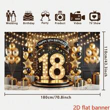 2D Flat Background Banner, Suitable For Decoration Of 18th Birthday Party, Scene And Room Decoration, Home Decoration, Festival Party Supplies - 1 - View 6