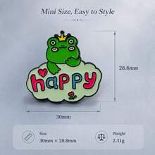 Frog Prince Enamel Pin, Happy Mood Brooch, Playful Frog Lapel Pin For Outfits - Multicolor - View 6