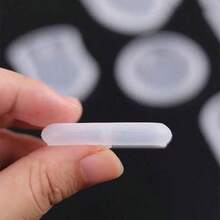 6件組 DIY 鑰匙圈吊墜矽膠模具 水晶環氧樹脂模具 圓形長方形項鍊吊墜 DIY 珠寶製作鑄模 - 白色 - 查看 4