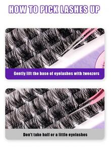 384/376 Clusters Eyelash Set, DIY Home Eyelash Extension, Comes With Glue, Remover And Eyelash Brush, Individual False Eyelashes, Eyelashes, False Eyelashes, Soft And Lightweight Reusable, Suitable For Home, Daily, Party, Wedding, Halloween, Etc. - 黑色 - 查看 10