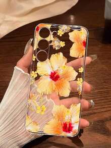 1 Piece Soft Phone Case With White Lily Flower And Butterfly, Compatible With Huawei Honor, , Galaxy A04e/12/A13/A14/A34/A50/A52/A53/A54/S21/S22/S23/S24/S25/S25Ultra, 6A/7A/8A, 12T/13T, International Version, Not Domestic Version, Spring Gift - 透明 13 - 查看 8