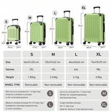YONSLY 16 Inch Suitcase With Detachable Wheels 360° Combination Lock Double Zipper Soft Rubber Handle Trolley Travel Suitcase For Vacation - 果綠 - 查看 9