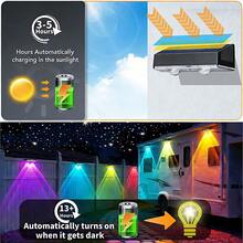 2/4 Packs Solar LED Beam Projector Light, IP65 Waterproof Auto Dusk To Dawn Outdoor Wall Light, Color Changing Decorative Lamp For Fence, RV, Yard, Patio & Holiday Decor - One Size - View 7