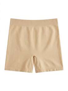 1pc Women's Nude Seamless High Waist Yoga Shorts, Tummy Control Butt Lifting High Elastic Compression Cycling Pants, Non-See Through Fabric, Wrinkle Resistant And Durable, 3D Shaping To Outline Curves, High Waist Seamless Shaping Underwear, Suitable For Gym, Running And Daily Casual Wear - Apricot - View 6