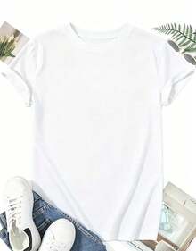 Women's Lemon And Lemon Blossom Print T-Shirt - Casual Short Sleeve Crew Neck Blouse With Italian Citrus Design For Summer - Vintage Street Style Unisex Cotton Short Sleeve Crew Neck T-Shirt - 白色的 - 查看 3