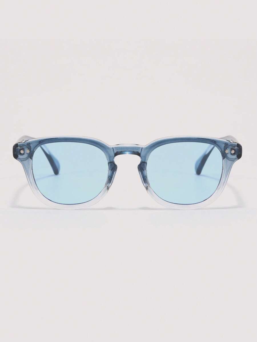 Visivana 1 Pair Men's Retro Rivet Round Fashion Glasses, Versatile For Street Style, Outdoor, Riding, Beach, Party Back To School Fashionable Preppy School Look - Multicolor - View 1