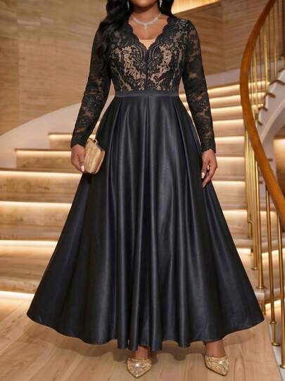 Fleurora Plus Size Elegant Party Lace Patchwork Dress Winter Clothes For Women Winter Clothes Winter Outfit For Women  Christmas Christmas Outfit For Women Christmas Looks New Year Clothes White Outfit For New Year's Eve  Party Elegant  Christmas Dress  New Year Dress Women's New Year's Eve Dresses Party Dress Elegant Dresses For Party Christmas Party Dress    Long Party Dresses   Elegant Dresses For Women  Elegant Dresses For Party  Black Dress Black Dresses For Women Black Long Sleeve Elegant Dress Women Elegant Dress Elegant Long Sleeve Dress Black Elegant Dresses Women Dresses Elegant Shein Bae Elegant Dress Shein Belle Elegant Dress Valentine's Day Outfit