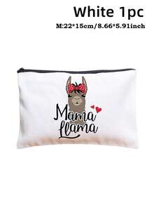 Mama Llama Tote Bag & Wallet Set, Cute White Alpaca Print Mother & Baby Bag, New Mom Hospital Delivery Diaper Bag Gift, Matching Mother & Child Handbag, Practical Mother's Gift Set School Supplies - Multicolor - View 13