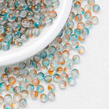 100/200pcs 8mm Frosted Gold Foil Round Glass Beads With Straight Hole, Spacer Beads For Jewelry Making, Handmade DIY Bracelets, Necklaces, Earrings Accessories - Multicolor - View 11