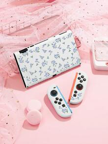 一套简约花卉图案兼容配件，适用于Switch2 (2025)/Switch NS/Switch OLED，包括白色/黑色主机保护壳、手柄保护套、收纳袋、卡槽底座、TPU软壳，优雅实用，便携式支架，防摔防刮防污，时尚浪漫礼物。 - 彩色 - 查看 26