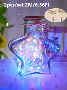 2入組10/20/30LED 1/2/3M塑料燈串現代可伸縮家居裝飾燈 - 彩色 - 查看 12