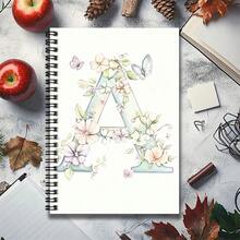 1pc Floral & Butterfly Spiral Notebook, Ideal For Work, Study, Graduation Gift, Birthday Present, Diary, Daily Planner, Minimalist Design, Comfortable Writing, Suitable For Various Occasions - A - View 6