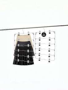 1pc 4-Tier Adjustable Clothes Hanger, Non-Slip Metal Pants Rack With 360° Swivel Hook, Space-Saving Closet Organizer, Suitable For Jeans, Skirts And Socks - Silver - View 4