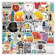 60pcs Fencing Stickers, Niche Sports Competition Ins Style Creative Decorative Decals School Supplies - A - View 6
