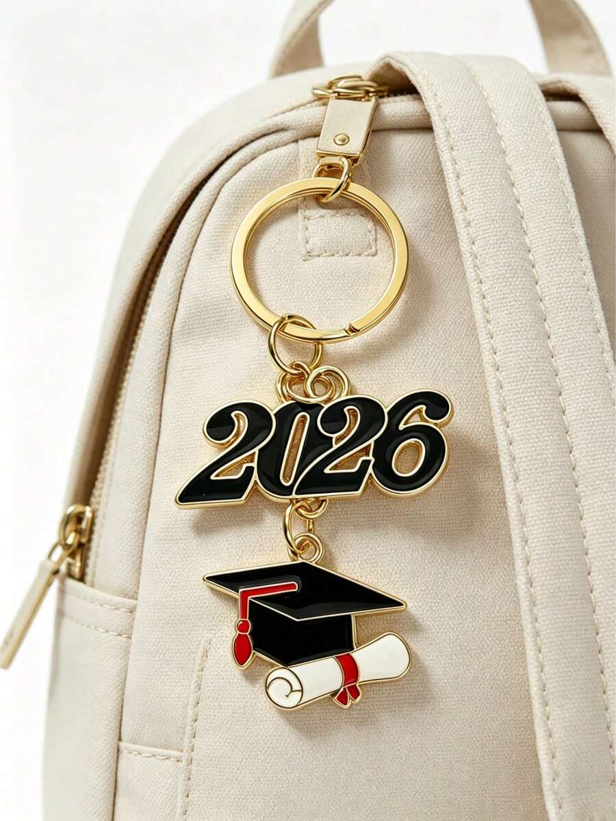 1pc/2pcs 2026 Numeric Keychain, Graduation Keychain, Novelty Student Keychain, Keyring, Unisex Car Key Chain, Key Fob, Holiday Gift, Daily & Festival Accessory Gifts For Mother, Father, Graduation, And Teacher - Multicolor - View 1