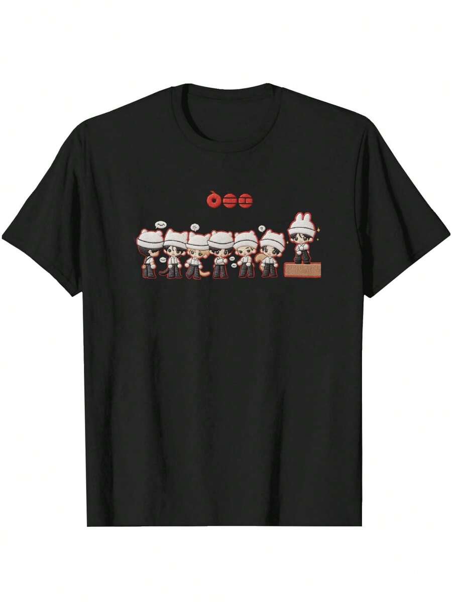 Herren T Shirt Mode Bequem Sommer Freizeit Top Atmungsaktiv Neu  Fashion - 黑色 - 查看 1