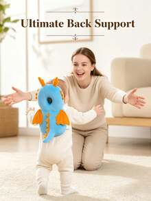 HAPPY WALK 3rd Generation Upgraded: Baby Head Protection Anti-Collision Pad ( Dragon / Ocean Blue Dragon Optional) This Toddler Mat Is Specially Designed For Babies Who Are Learning To Walk Or Crawl, Providing Thoughtful Protection Like A Small Cushion For Toddlers. The Backpack Features An Adjustable Design To Ensure A Secure And Snug Fit, Making It A Perfect Gift For Newborns! - Ocean Blue Dragon - View 8
