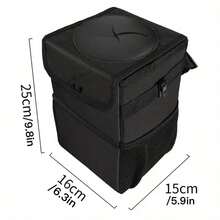 1pc Portable Car Trash Can With Lid, Waterproof Leak-Proof Car Garbage Can, Multi-Purpose Car Organizer, Suitable For All Vehicle Types - A - View 5