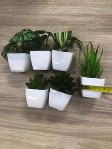 1 件/6 件迷你盆栽仿真植物组合 - 适用于家居桌面装饰、情人节、礼物 - 彩色 - 查看 6