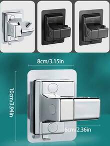1/2Pcs No Drill Shower Head Bracket, Wall Mounted Spray Gun Holder With Hook, Adjustable Shower Nozzle Mount Base, Heavy Duty Waterproof Rustproof Bathroom Shower Fixed Holder - Shower Rack - View 8