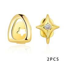 1pc Vintage Metal Cross Rhinestone Tooth-Shaped Women's Jewelry - Gold - View 2