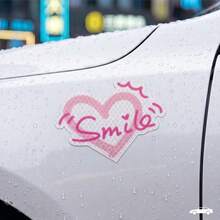 2pcs Heart Reflective Stickers Car Body Decoration Cover Stickers - Smile and Heart - View 7