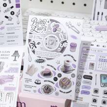 20 Sheets/Bag Vintage INS Style Text Theme Stickers, Scrapbooking Supplies, Decorative Stickers For Cards, Frames, Laptops, Phone Cases, Cups, Magazines, Stationery Boxes, Luggage, Desktop Decor School Supplies - Sticker - View 7