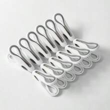 12/24/36pcs Seamless Strong Fixing Sock Clips, Suitable For Storage Baskets, Multi-Functional Plastic Clips, Home Anti-Wind Anti-Slip Dormitory Supplies (Storage Basket + Non-Marking Peacock Clips) - Multicolor - View 12