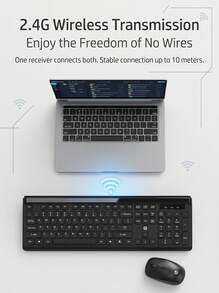 HP Ultra-Thin Wireless Keyboard And Mouse Set, Mini And Portable, Power-Saving With Automatic Sleep Mode, Silent Ultra-Thin Keyboard, Suitable For Laptops, Desktops, Office And Home Use. - View 7