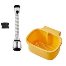 3 Color Kitchen Sink Drain Strainer Basket + Splash Proof Tap Extension Filter Sink Holder Organizer Set For Home Kitchen - S - View 12