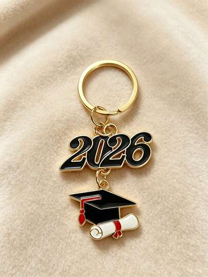 1pc/2pcs 2026 Numeric Keychain, Graduation Keychain, Novelty Student Keychain, Keyring, Unisex Car Key Chain, Key Fob, Holiday Gift, Daily & Festival Accessory Gifts For Mother, Father, Graduation, And Teacher