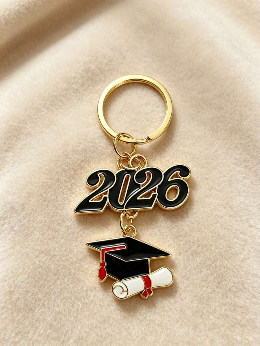 1pc/2pcs 2026 Numeric Keychain, Graduation Keychain, Novelty Student Keychain, Keyring, Unisex Car Key Chain, Key Fob, Holiday Gift, Daily & Festival Accessory Gifts For Mother, Father, Graduation, And Teacher - Multicolor - View 1