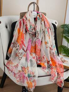 1pc Luxury 80*180CM Travel Scarf, Outdoor Fashionable Long Shawl, Stylish Headscarf, New Printed Shawl For Women, Versatile Scarf For All Seasons - Multicolor - View 13