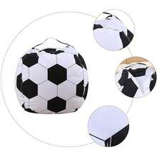 Unisex Fillable Bean Bag Chair Cover With Football Pattern, Toy Storage Bag, Washable Multi-Functional Seat For Play And Relaxation - Football - View 5