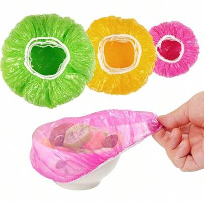 60pcs Reusable Colorful Elastic Food Covers, Suitable For Bowls, Great Alternative To Foil And Plastic Wrap, Transparent Stretch Plate Lids. 3 Sizes Reusable Colorful Elastic Food Storage Bags, Reusable Food Packaging Elastic Bowl Covers, Plastic Kitchen Food Covers, Elastic Foil Alternative, Suitable For Home And Outdoor Picnics.