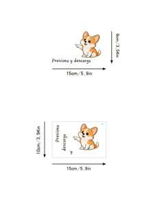 Cute Pointing Corgi Dog Spanish Text Toilet Wall Sticker, Spanish Version Funny Dog Toilet Tank Decorative Sticker, Self-Adhesive Removable Bathroom Decor Decal - Cute Pointing Corgi - View 6