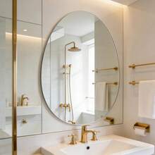 1 pieza Espejo de pared de acrílico transparente sin marco en forma de pera de alta definición para decoración de baño, adecuado para el hogar, habitación de niños, jardín de infancia, restaurante temático y baño - Plateado - Ver 9