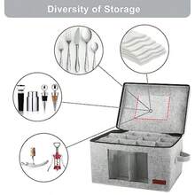 Foyego - Paquete de 2 cajas de almacenamiento para copas de vino con divisores recipientes de almacenamiento para embalaje y mudanza caja de almacenamiento de China para 12 cristalería copas de - GRIS CLARO2 PACK - Ver 5