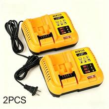 2-Pack For 12V/20V Max Fast Battery Charger, Compatible With 20V 12V 60V Batteries DCB120 DCB126 DCB208 DCB201 DCB200 DCB612 DCB609 DCB606, Suitable For Power Tool Batteries. Power Tool Charger (Battery Not Included) - 美規B型插(110-127V) - 查看 7